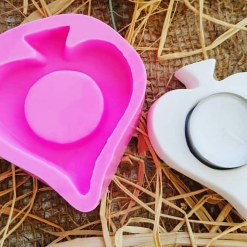 Moule silicone dame de pique 8cm support bougie bougeoir tealight pour plâtre savon résine polyester k508 4f90