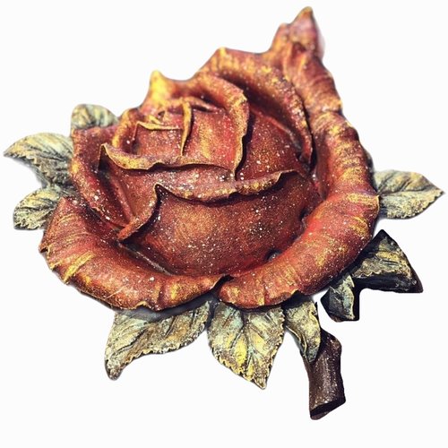 Moule silicone grande fleur 3d rose 25cm pour fimo plâtre wepam cire savon argile résine bougie polyester béton k462 6g1800