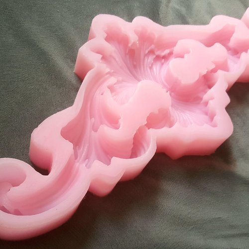 Moule silicone applique bouquet fleurs rose symétriques 33cm déco pour