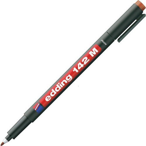 1 stylos marqueur feutre indélébile marron 142m pointe 1mm à encre permanente edding pour rétroprojection cd dvd verre plastique edding
