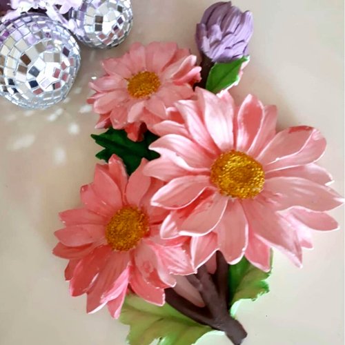 Moule silicone grand bouquet fleur aster geant 25cm pour fimo plâtre cire savon argile résine bougie polyester béton k468 7e1950