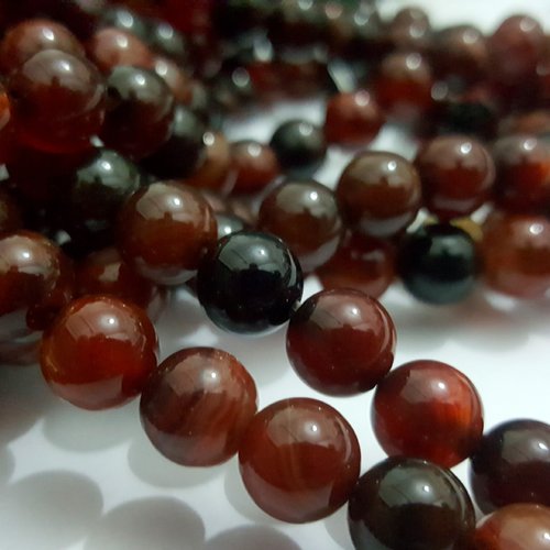 40 perles percé pierre agate marron 8mm gemme pierre naturelle semi précieuse b63