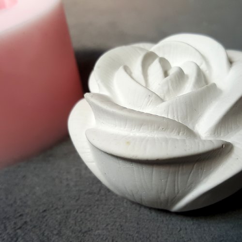 Moule silicone fleur 3d rose 6cm pour bougie fimo plâtre cire savon résine bougie argile savon polyester k514 çb130