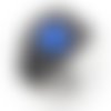 Bague chevalière homme 10g argent massif 925 serti zircon facette rectangle facetté couleur bleu marine
