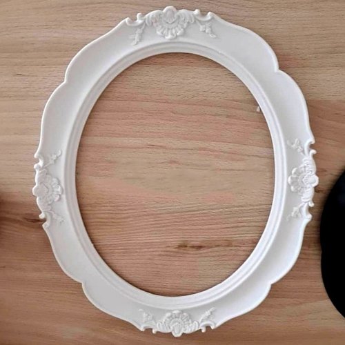Moule silicone cadre photo miroir ovale 30cm déco fleur pour plâtre fimo wepam porcelaine cire savon argile polyester k801 8f700