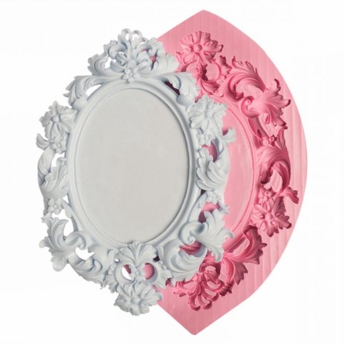 Moule silicone cadre photo miroir 29cm fleur feuille baroque pour fimo plâtre wepam argile résine pâte polymère k549 7f900