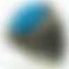 Bague chevalière homme 16g en argent massif 925 serti pierre turquoise ovale lithoterapie