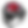 Bague chevalière homme 12g en argent massif 925 serti zircon rouge ovale à facette hache griffe aigle