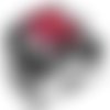Bague chevalière homme 12g en argent massif 925 griffes haches serti cabochon pierre zircon rouge rectangle à facette