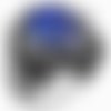 Bague chevalière homme 12g en argent massif 925 serti zircon bleu ovale à facette hache griffe aigle