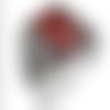 Bague chevalière homme femme argent massif 925 serti zircon rouge
