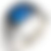 Bague chevalière homme 9g en argent massif 925 serti zircon bleu couleur saphir