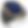 Bague chevalière homme 18g en argent massif 925 serti zircon bleu marine facette ovale facetté