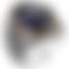 Bague chevalière homme argent 15g en massif 925 serti zircon bleu marine facette ovale facetté