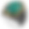 Bague chevalière homme 15g en argent massif 925 serti pierre facette zircon vert jade facetté