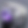 Bague chevalière homme femme en argent massif 925 serti pierre facette zircon violet à facette