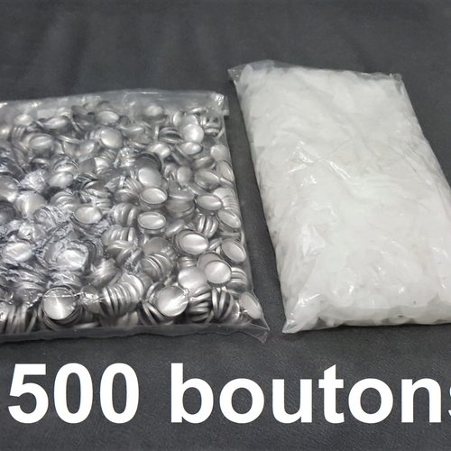 500 boutons dessous blanc 18mm pour machine manuelle à pression à recouvrir de tissus embellissement broderie fleurs n30 blanc