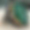 Bague chevalière homme 9g en argent massif 925 serti agate vert ovale déco griffe lithothérapie