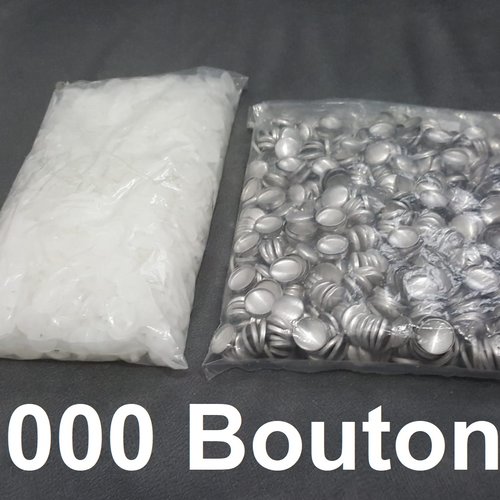 1000 boutons 10,5mm pour machine manuelle à pression à recouvrir de tissus embellissement broderie fleurs n18 blanc