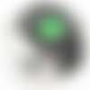 Bague chevalière homme 10g en argent massif 925 serti zircon facette rectangle facetté vert