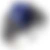 Bague chevalière homme 9g en argent massif 925 aigle griffes serti pierre zircon bleu marine facette bleu