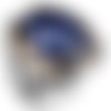 Bague chevalière homme 14g en argent massif 925 déco griffes serti pierre zircon bleu facette
