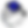 Bague chevalière homme 7g en argent massif 925 serti pierre zircon bleu marine