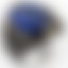 Bague chevalière homme argent 15g en massif 925 serti zircon bleu ovale marine