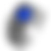 Bague chevalière homme 8g en argent massif 925 serti pierre zircon bleu marine