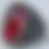 Bague chevalière homme 15g en argent massif 925 serti zircon rouge transparent