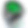 Bague chevalière homme 12g en argent massif 925 serti zircon facette ovale vert marine facetté déco triple lune
