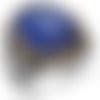 Bague chevalière homme 15g en argent massif 925 serti zircon bleu