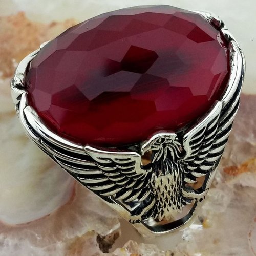 Bague Ancienne Zirconiums Sertis Sur Argent Massif 925 - Taille 54,5, Gros Modèle, Occasion En Bon état