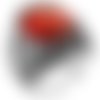 Bague chevalière homme 16g en argent massif 925 serti pierre zircon rouge facetté déco tresse