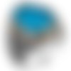 Bague chevalière homme 13g en argent massif 925 serti pierre zircon bleu aquamarine