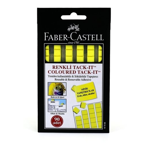 90 carré de pâtes pastilles adhésives jaune repositionnables multifix patafix pâte à fixer faber castell  b9