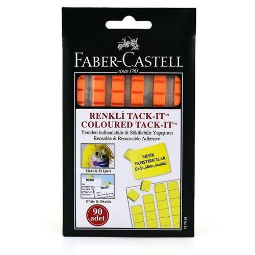 90 carré de pâtes pastilles adhésives orange repositionnables multifix patafix pâte à fixer faber castell  b9