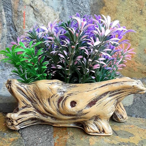 Moule silicone pot de fleur tronc bois 18cm pour plâtre ciment résine polyester k662