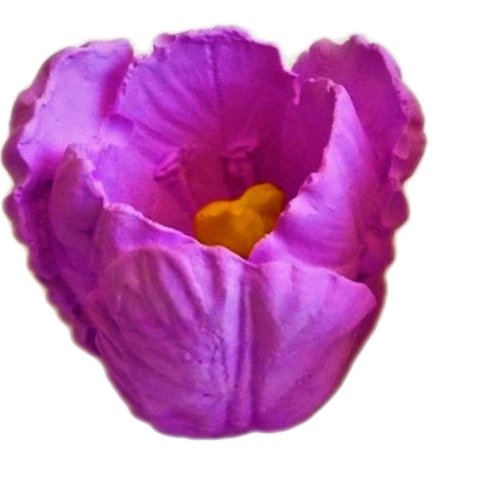 Moule silicone fleur tulipe 4cm pour fimo plâtre wepam porcelaine cire savon argile résine polyester ciment k634 çb80