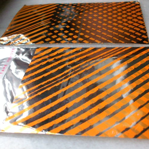 100 emballages pochettes cadeaux 7cm déco orange métallisé argenté sachets avec rabat à ruban adhésif c30