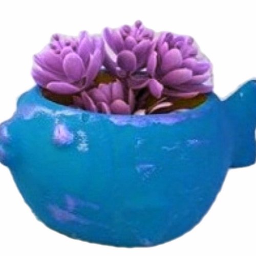 Moule silicone pot de fleur poisson 13cm pour terrarium pour plâtre savon argile polyester résine cire béton fimo k753 22k370