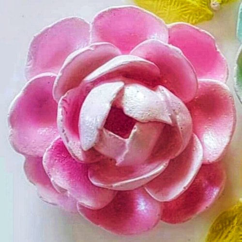 Moule silicone rose pivoine 10cm, fleur 3d pour plâtre résine polyester savon cire ciment argile k643
