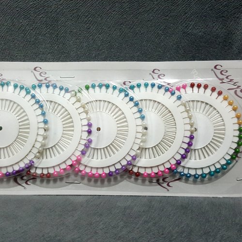 200 épingles à tête perlé en forme de boule pour couture aiguilles multicolore 3.7cm b8
