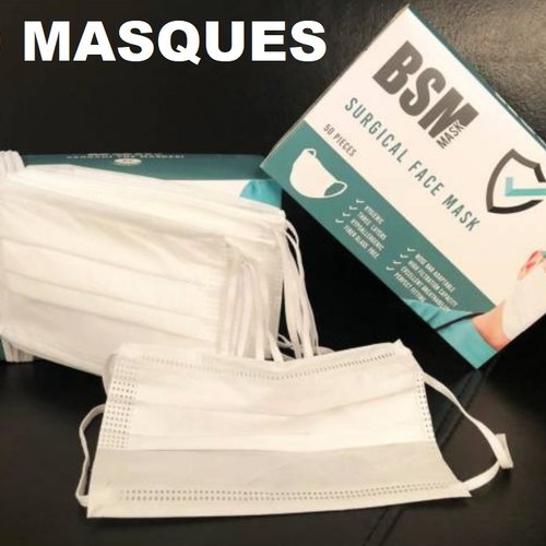50 masques de protection jetables non tissées anti-poussière 3 couches face mask