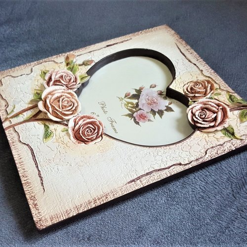 Moule silicone cadre photo miroir coeur déco fleur roses pour pâte polymère fimo plâtre wepam résine savon polyester ciment k748 1f450