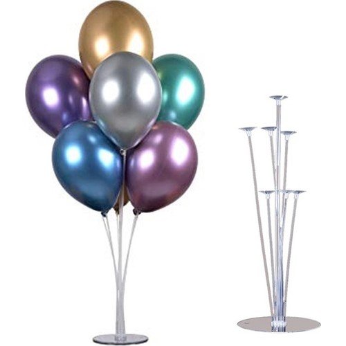 Stand pour table tiges de support à ballon porte-bâton pour anniversaires mariages décoration de fête avec 7 ballons couleur métallique