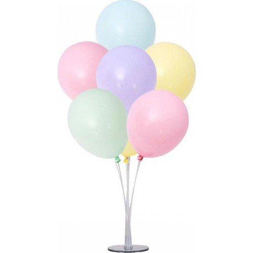Stand pour table tiges de support à ballon porte-bâton pour anniversaires mariages décoration de fête avec 7 ballons couleur pastelle