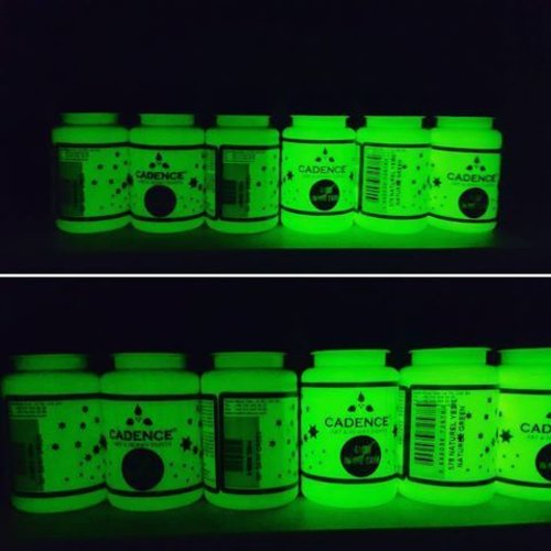 50ml de peinture vert naturelle phosphorescent cadence glow in the dark 578 dark natural green