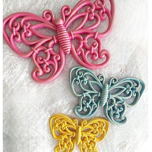 Moule silicone papillons 3 tailles pour plâtre argile pâte polymère fimo savon résine cire polyester