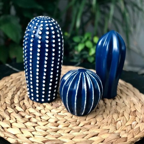 3 moules silicone cactus 3d pour succulent pour plâtre cire savon résine argile polyester béton wepam